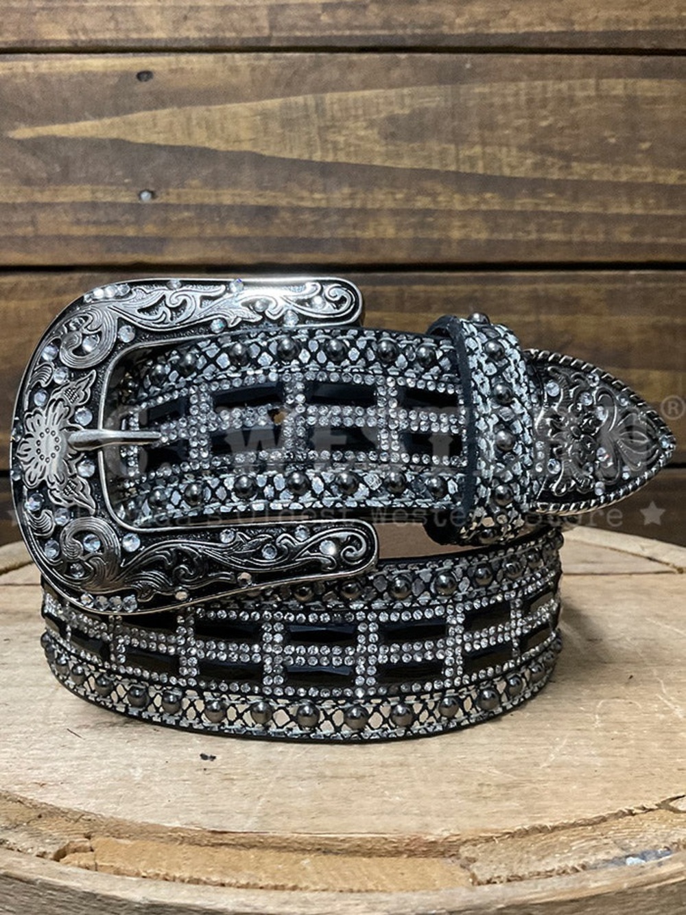 Nocona Ladies Studded Lizard Western Belt N320004601 XL 100% Genuine Leather
